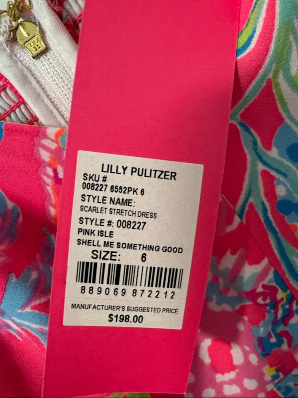 Lilly Pulitzer Scarlet Stretch Dress Pink Isle Print: Shell Me Something Good - Picture 3 of 12